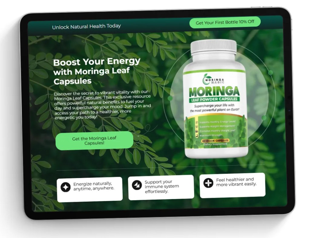 Affiliate funnel bonus displayed on a tablet